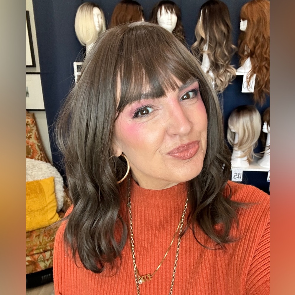 Stylish Brown Wig with Bangs